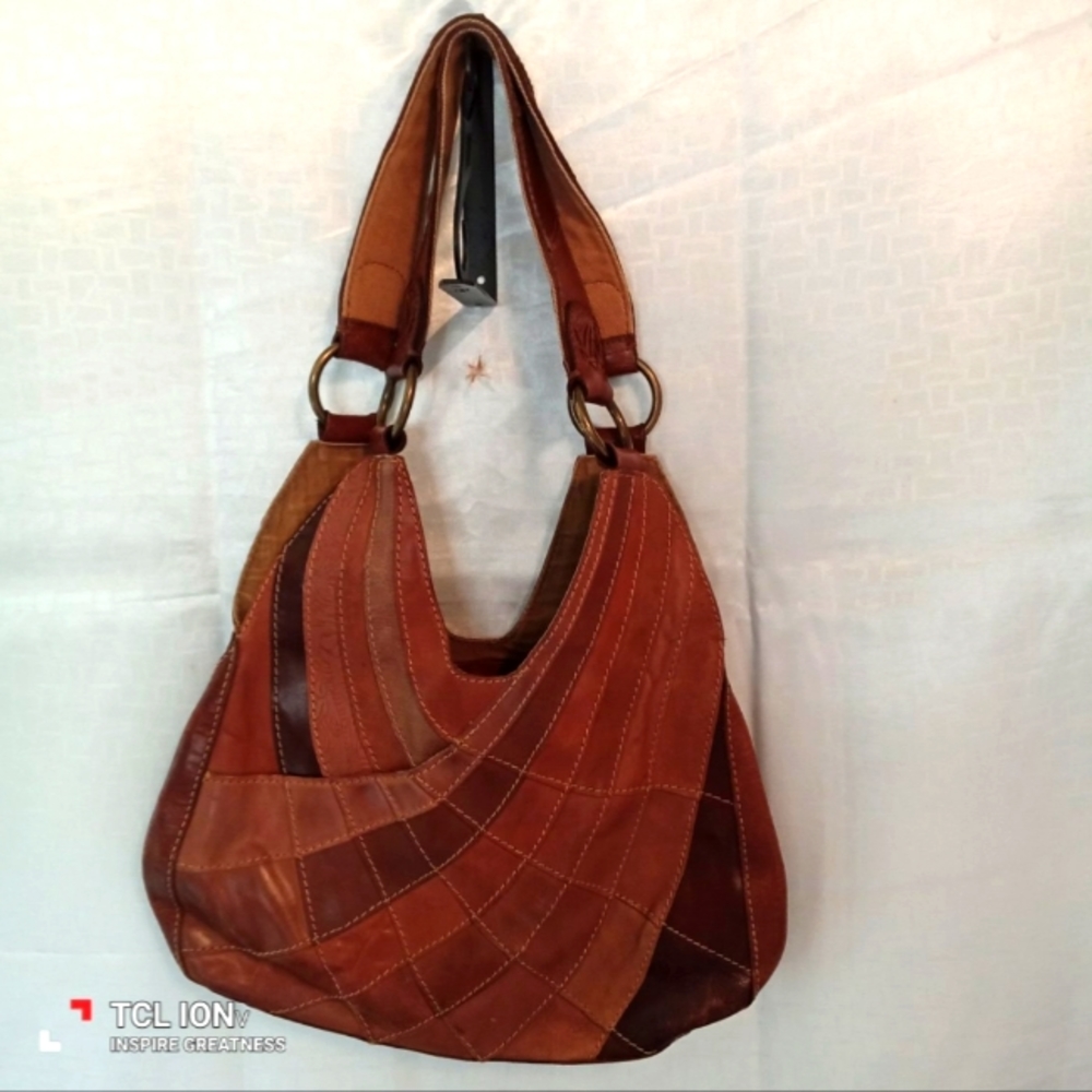 Lucky brand leather patchwork purse